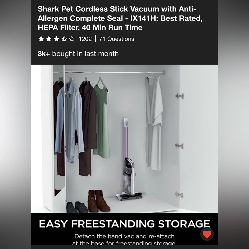 Shark Pet Cordless Stick Vacuum - Picture 3 of 5